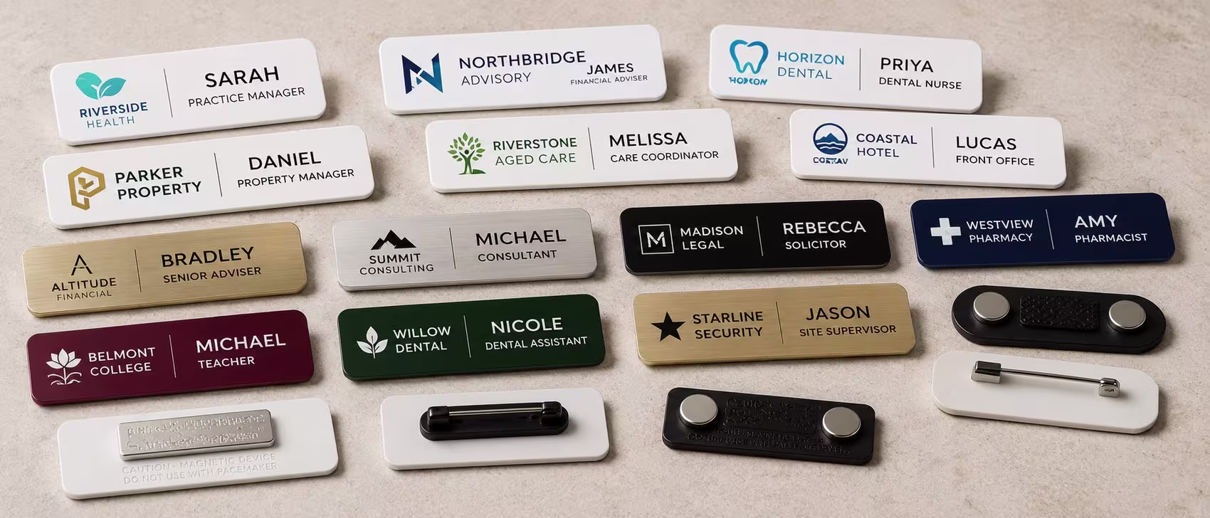 Name badges range