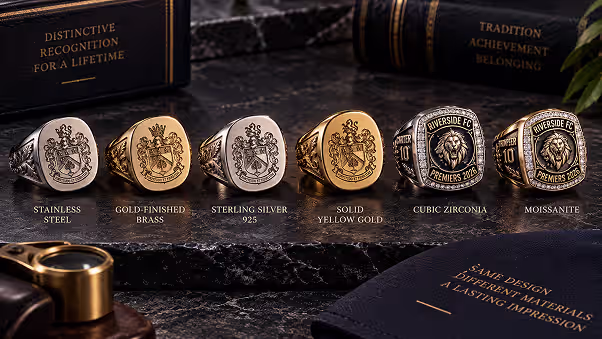 Signet ring metals and stone options