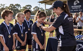 Junior community sports participation medal presentation