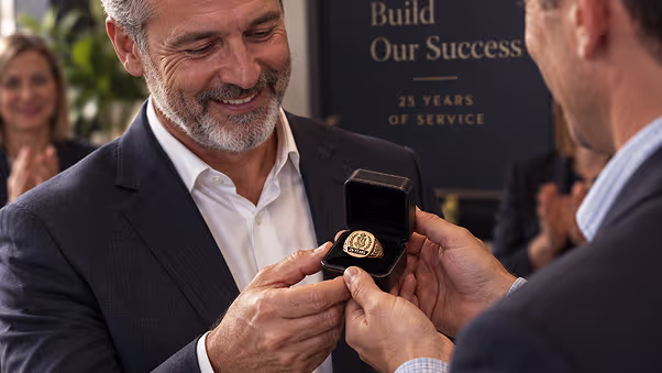 Service milestone ring presentation